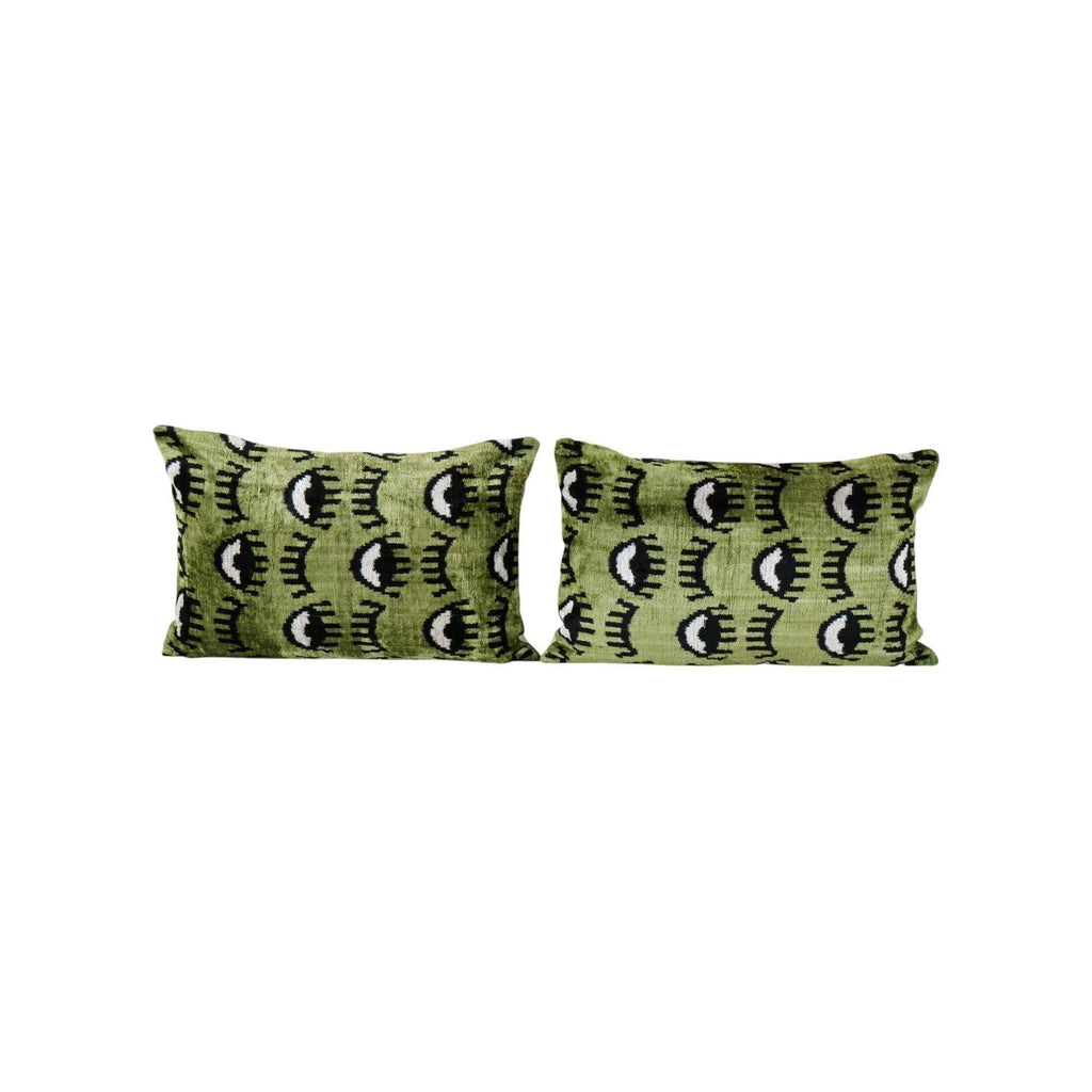 İpek Ikat Kadife Kırlent Kılıfı 2'li Set 40 x 60 cm