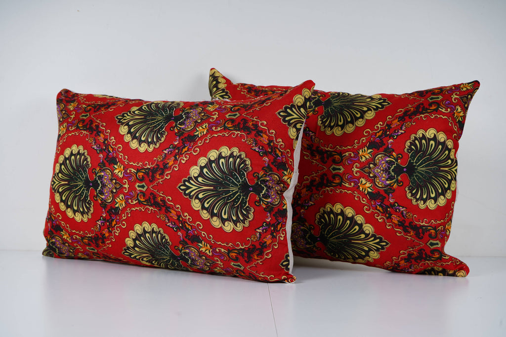 Özbek Baskılı Kırlent Kılıfı 2'li Set 38 x 55 cm