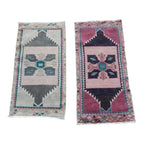 Vintage Uşak Yastık Halı 2'li Set 49 x 89 cm