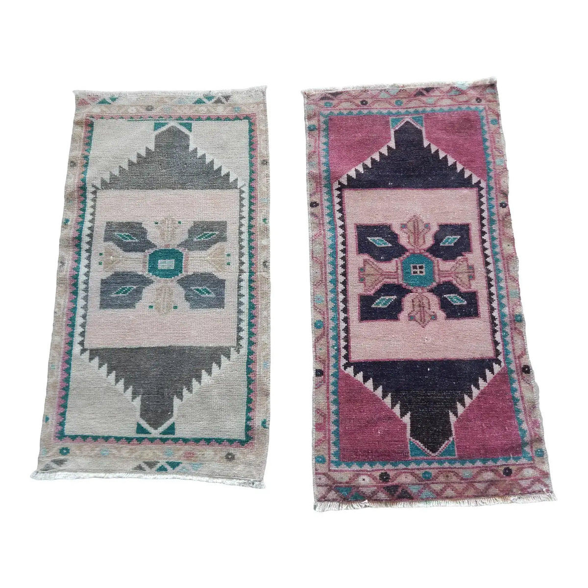 Vintage Uşak Yastık Halı 2'li Set 49 x 89 cm