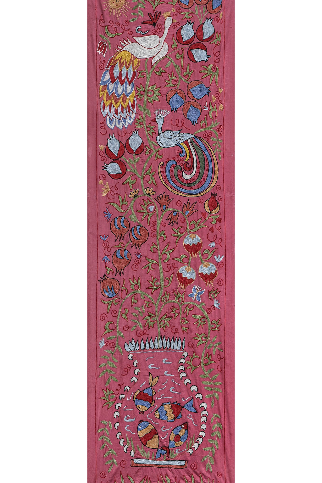 Tavus Kuşu Desenli Suzani Yolluk 54 x 190 cm