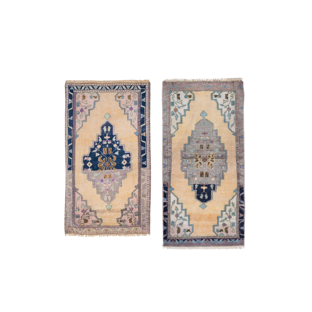 Vintage Türk Yastık Halı 2'li Set 50 x 100 cm