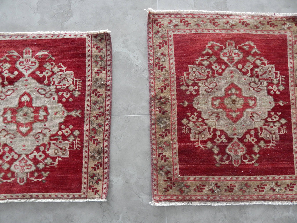 Vintage Türk Yastık Halı 2'li Set 61 x 70 cm