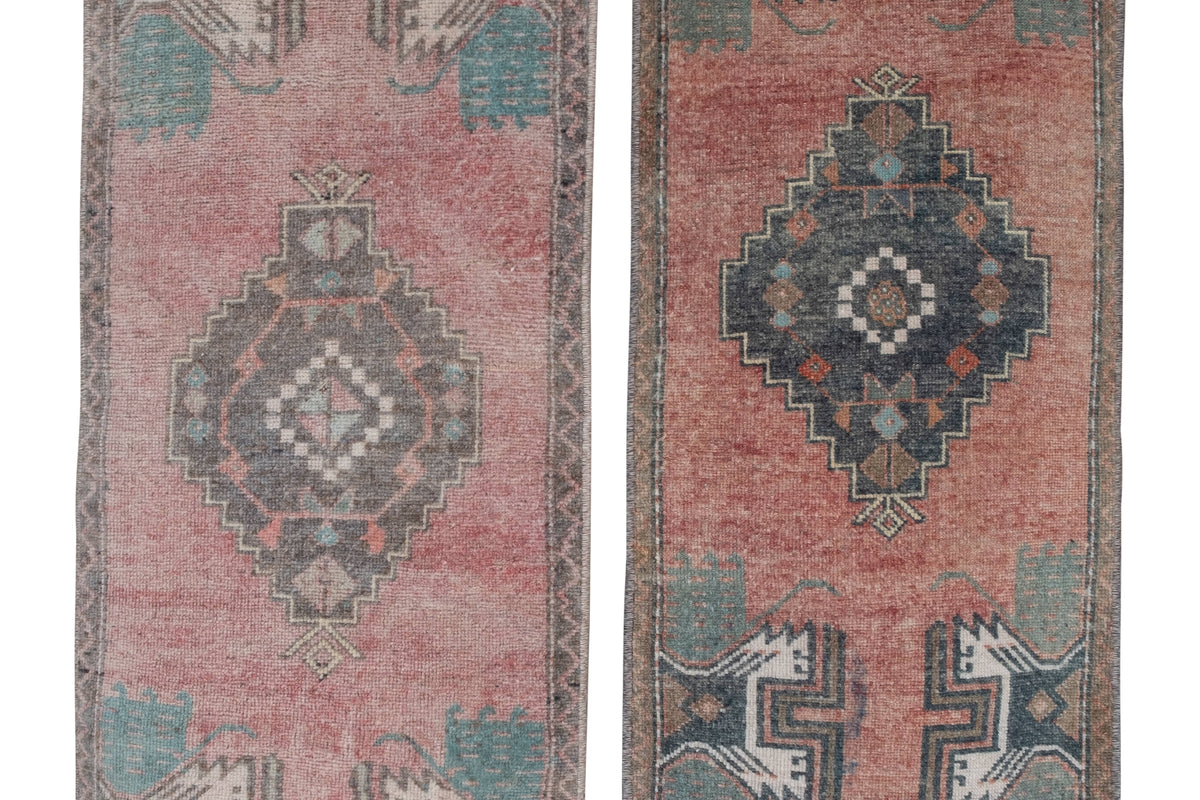 Vintage Uşak Yastık Halı 2'li Set 46 x 120 cm