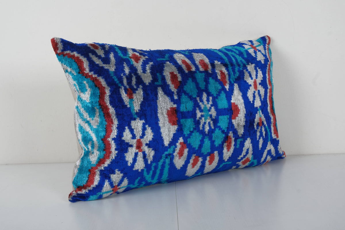 İpek Ikat Kadife Kırlent Kılıfı 40 x 60 cm