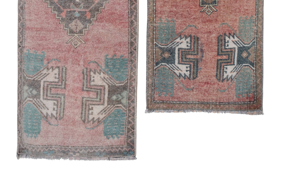 Vintage Uşak Yastık Halı 2'li Set 46 x 120 cm