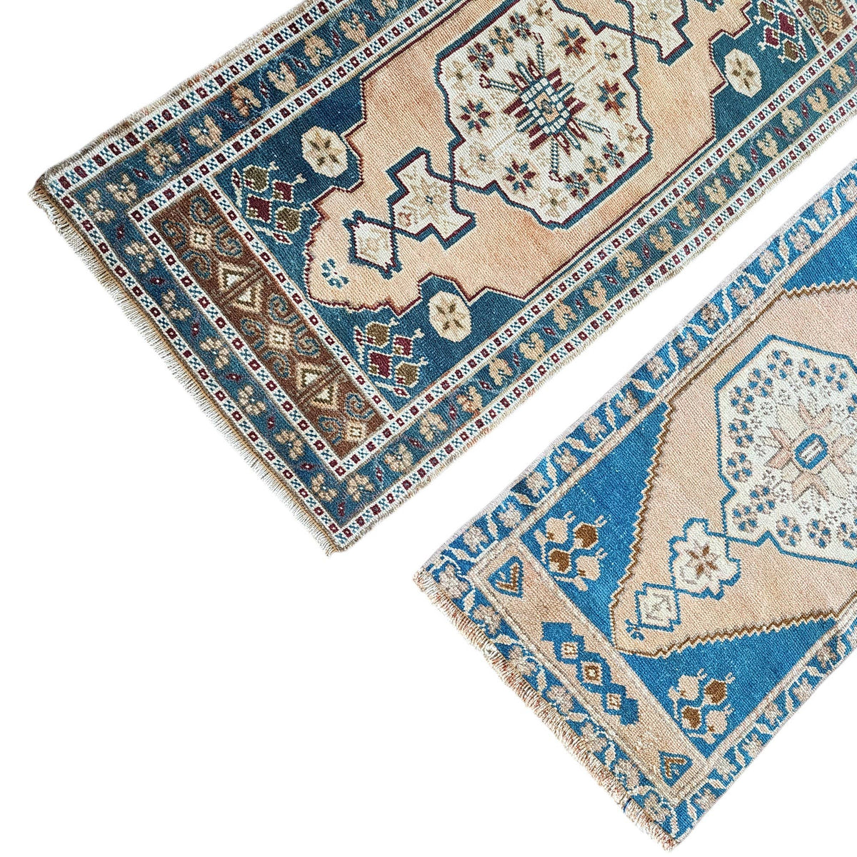 Vintage Türk Yastık Halı 2'li Set 56 x 106 cm