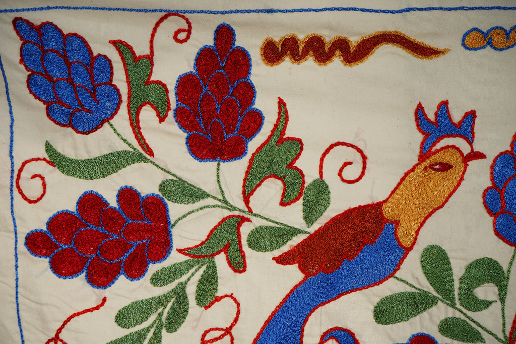 Kuş Desenli Suzani Duvar Örtüsü 44 x 96 cm