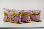 İpek Ikat Kadife Kırlent Kılıfı 3'li Set 40 x 60 cm