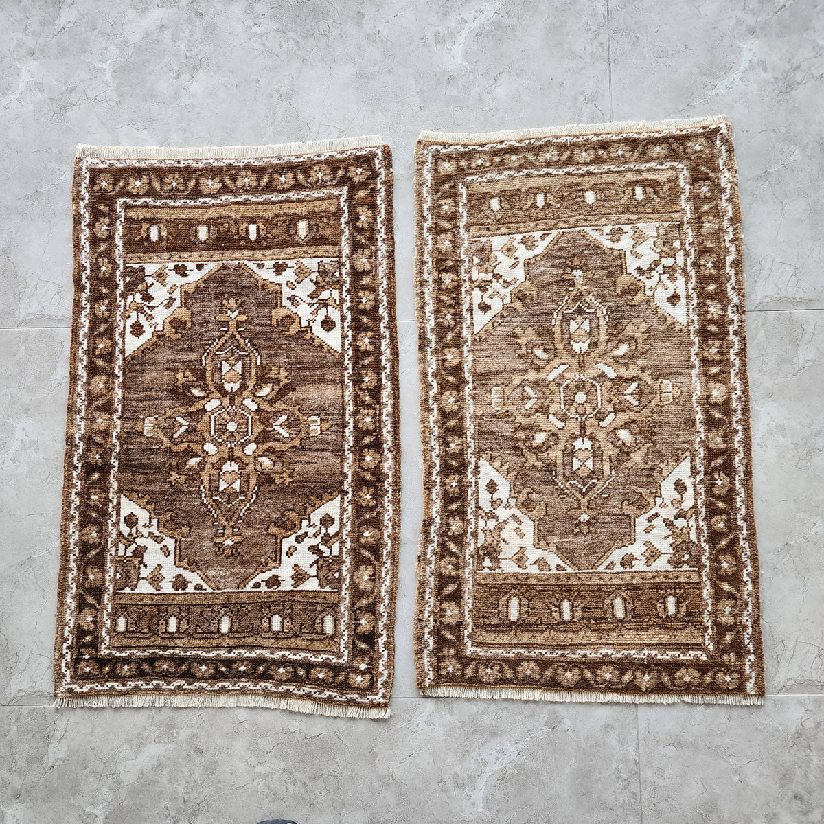 Vintage Türk Yastık Halı 2'li Set 53 x 90 cm
