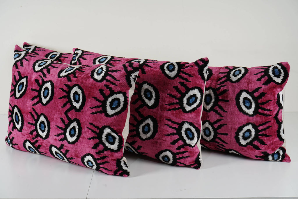 İpek Ikat Kadife Kırlent Kılıfı 40 x 120 cm