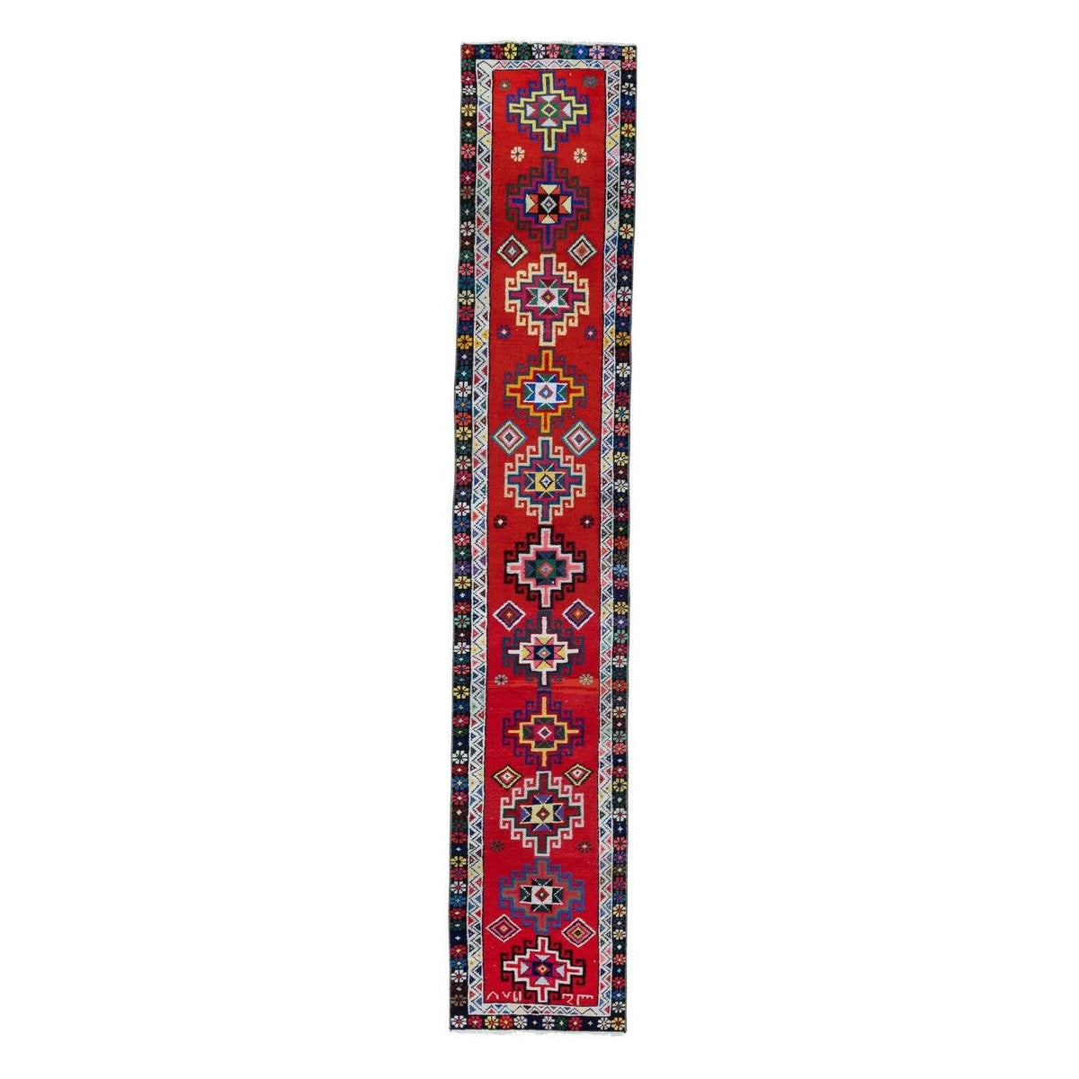 Vintage Herki Halı Yolluk 74 x 368 cm