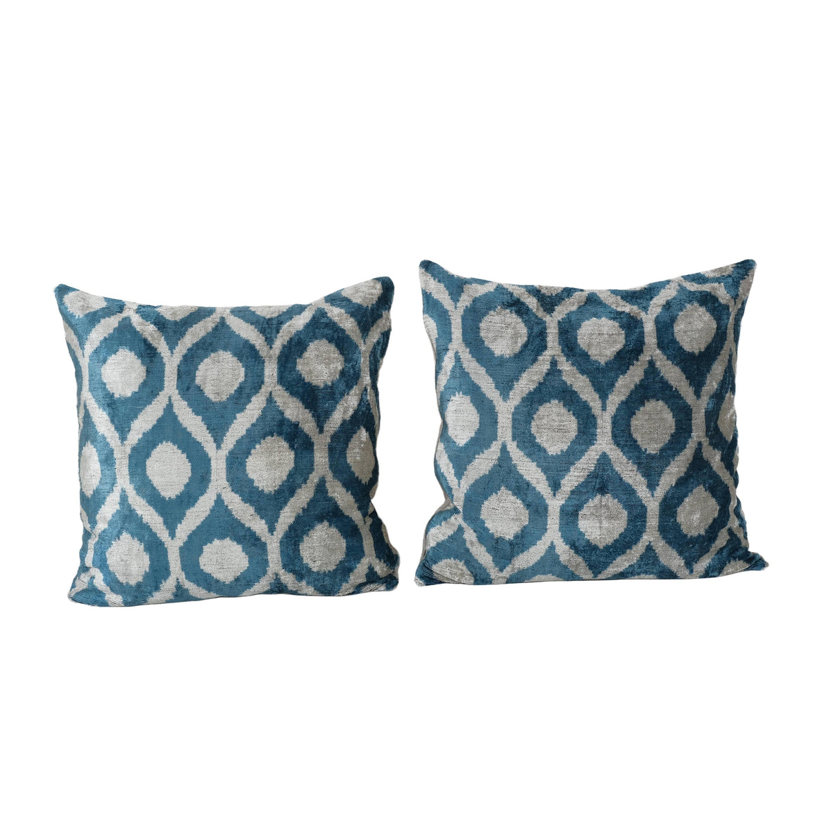 İpek Ikat Kadife Kırlent Kılıfı 2'li Set 58 x 58 cm