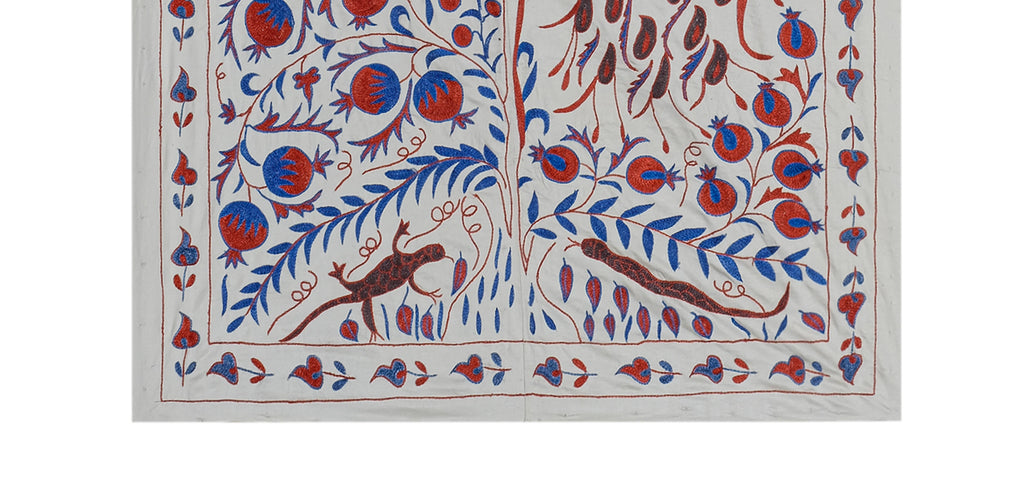 Kuş Desenli Suzani Duvar Örtüsü 109 x 186 cm