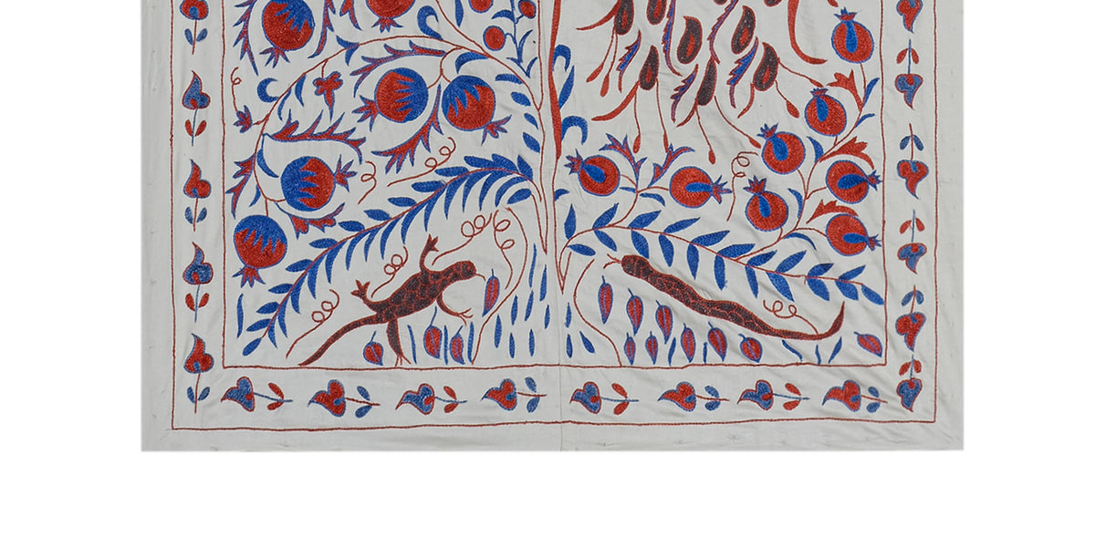 Kuş Desenli Suzani Duvar Örtüsü 109 x 186 cm