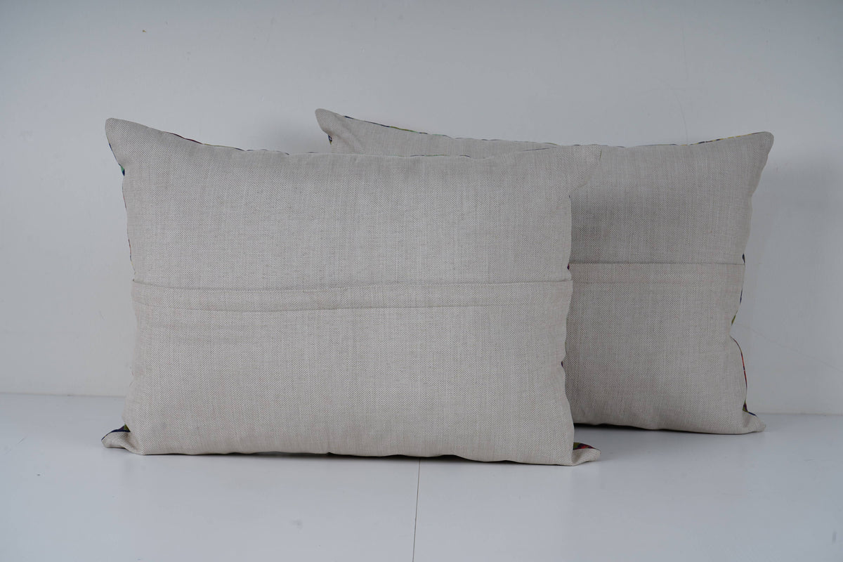 Özbek Baskılı Kırlent Kılıfı 2'li Set 40 x 57 cm