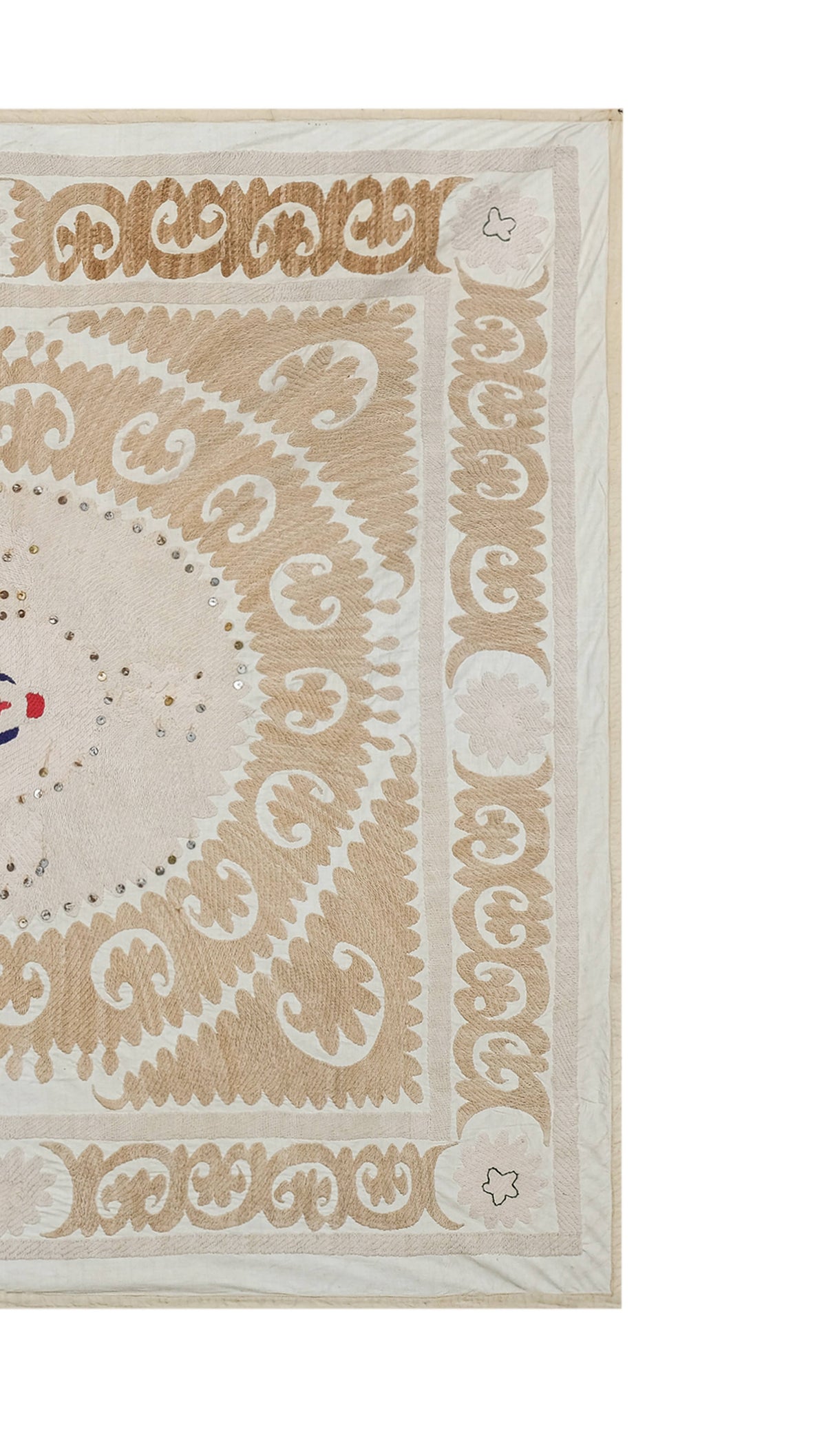 El İşlemesi Suzani Duvar Örtüsü 130 x 136 cm