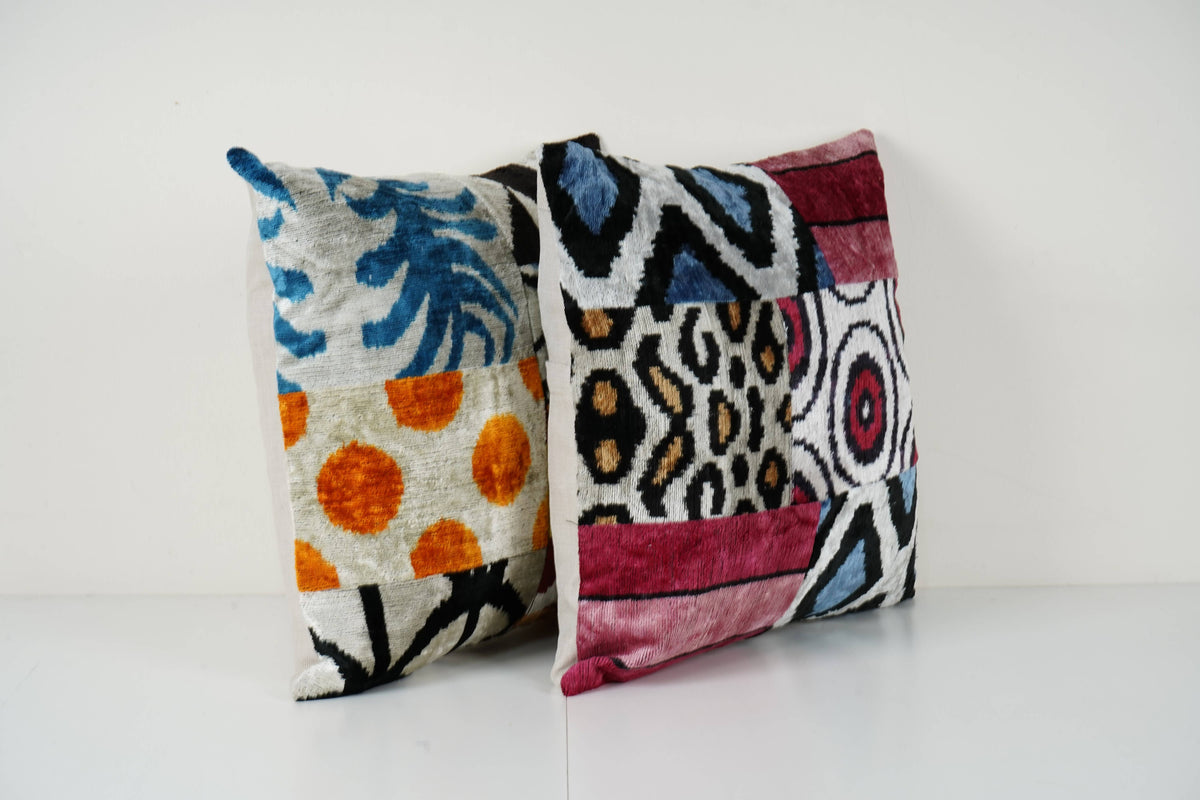 İpek Ikat Kırlent Kılıfı 2'li Set 48 x 48 cm