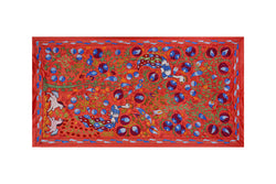 Tavus Kuşu Desenli Suzani Duvar Örtüsü 103 x 185 cm