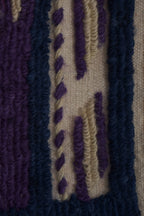 Vintage Türk Damalı Tulu Halı 109 x 136 cm