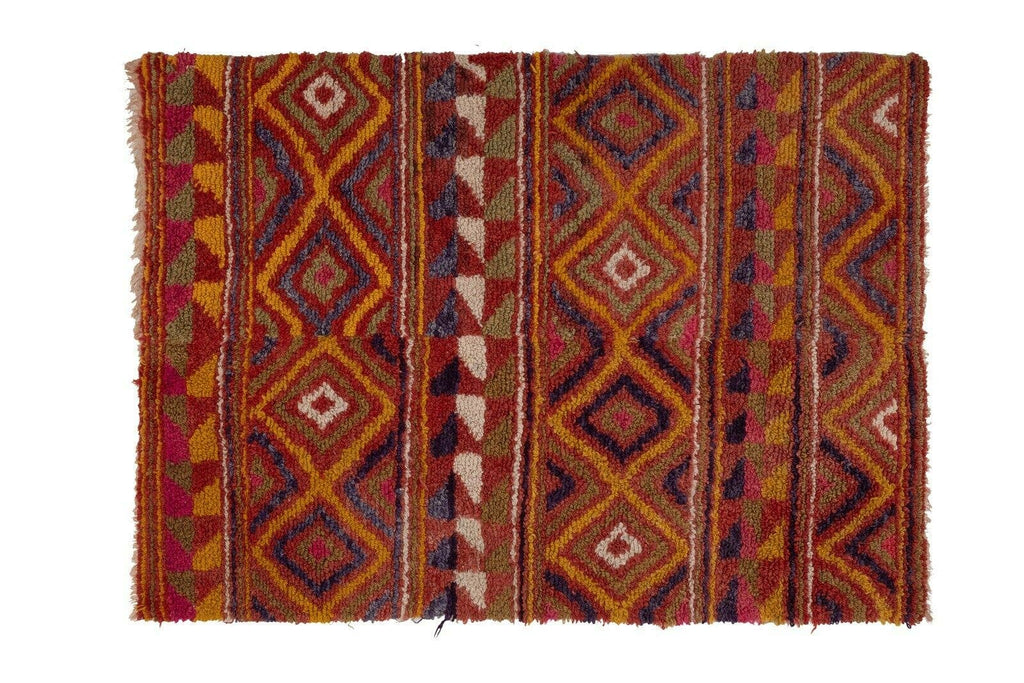 Vintage Türk Damalı Tulu Halı 116 x 162 cm
