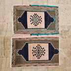 Vintage Türk Yastık Halı 2'li Set 51 x 82 cm