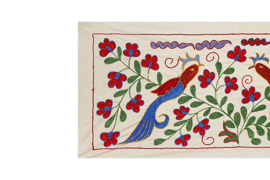 Kuş Desenli Suzani Yolluk 44 x 96 cm