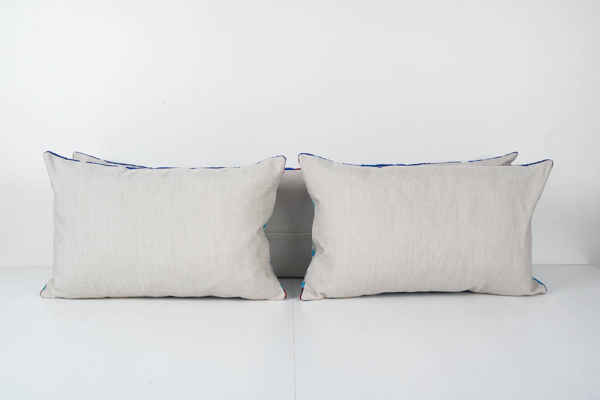 İpek Ikat Kadife Kırlent Kılıfı 40 x 120 cm