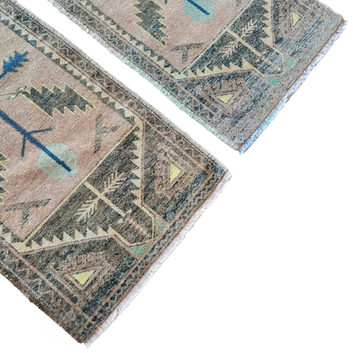 Vintage Türk Yastık Halı 2'li Set 50 x 115 cm