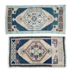 Vintage Türk Yastık Halı 2'li Set 53 x 95 cm