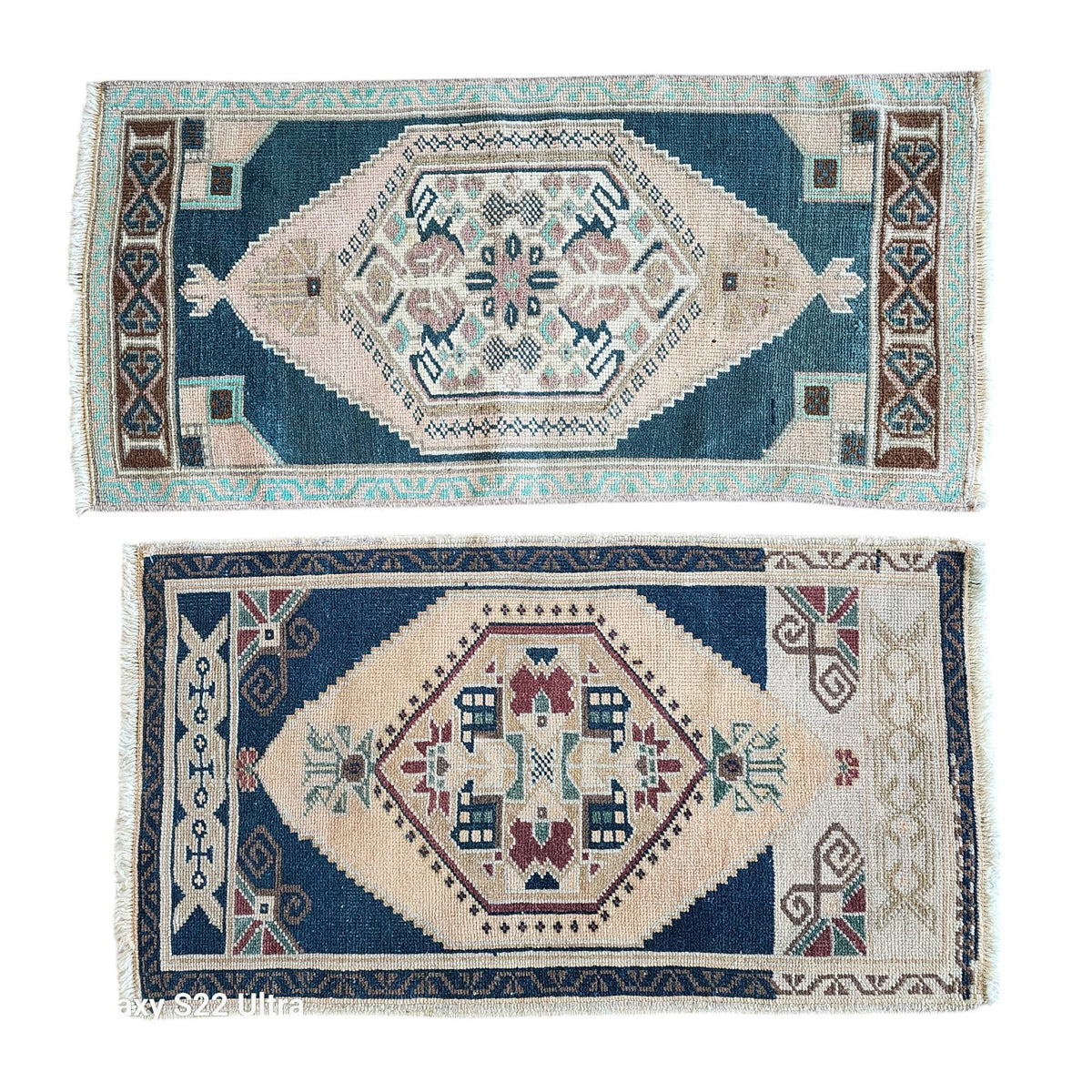 Vintage Türk Yastık Halı 2'li Set 53 x 95 cm
