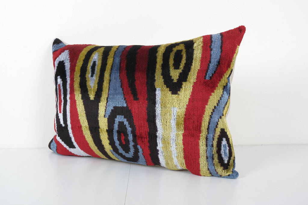 İpek Ikat Kadife Kırlent Kılıfı 40 x 60 cm