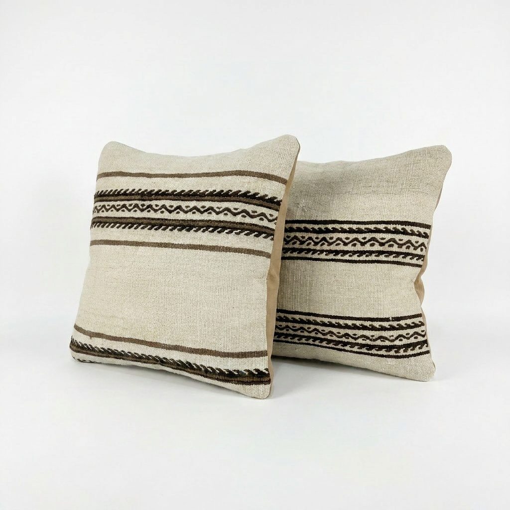 Türk Kilim Kırlent Kılıfı 2'li Set 50 x 50 cm