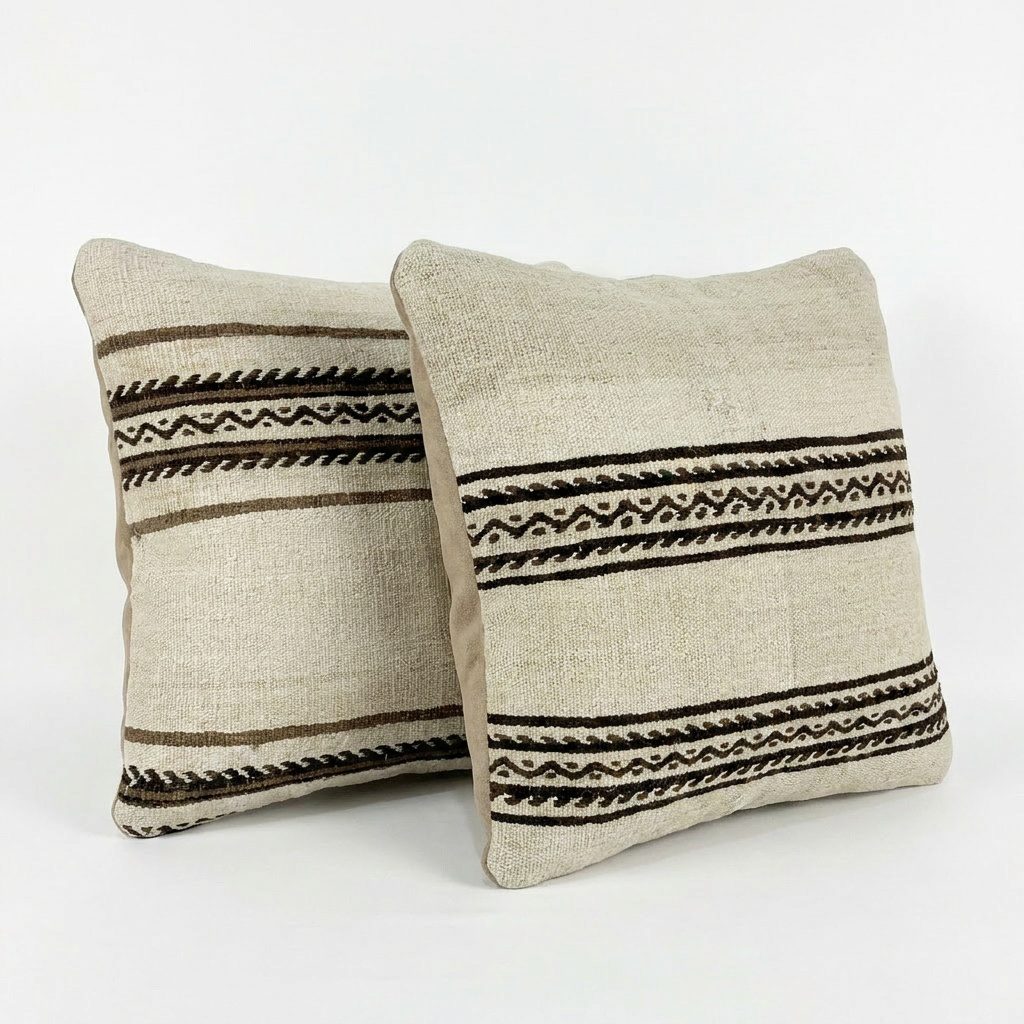 Türk Kilim Kırlent Kılıfı 2'li Set 50 x 50 cm