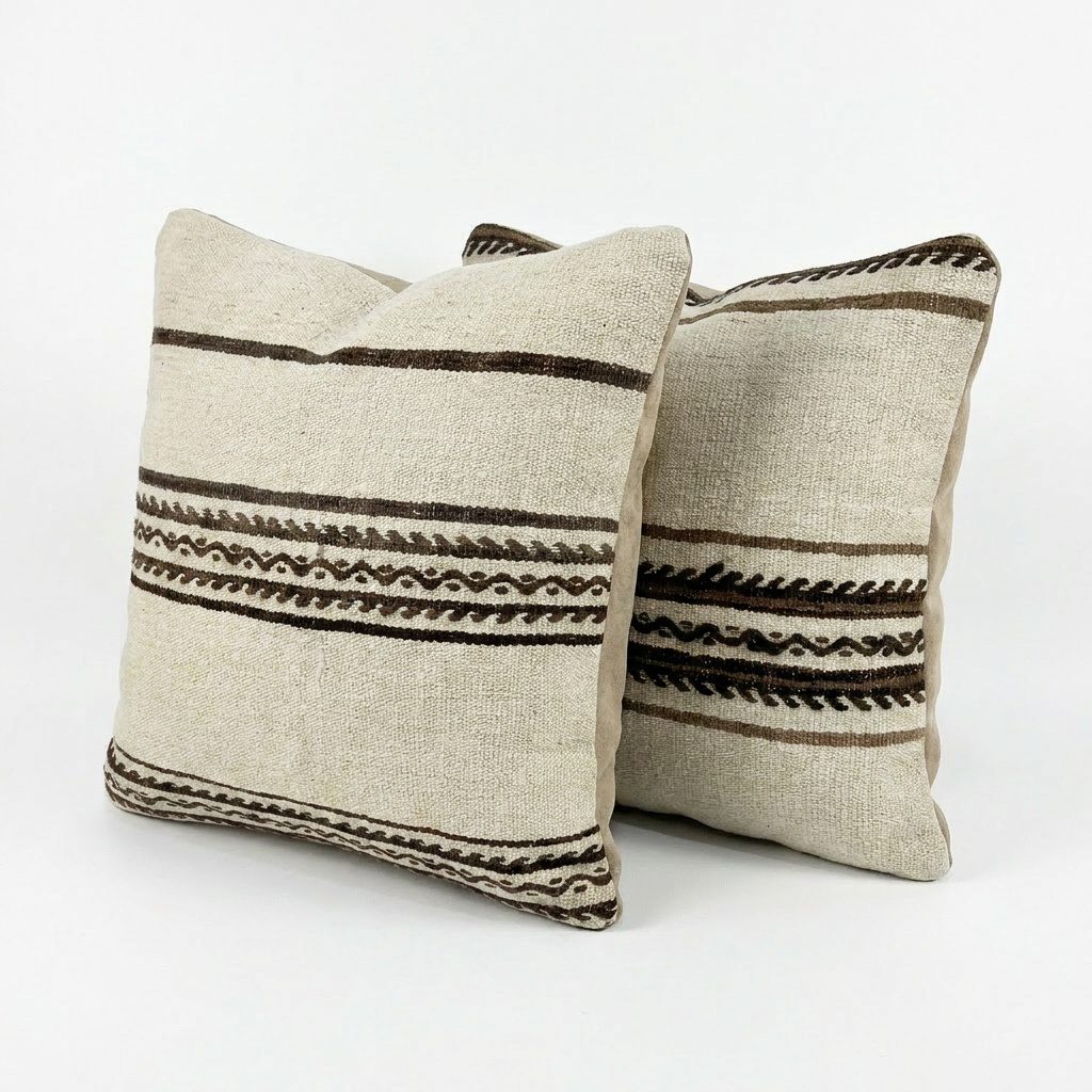 Türk Kilim Kırlent Kılıfı 2'li Set 48 x 49 cm