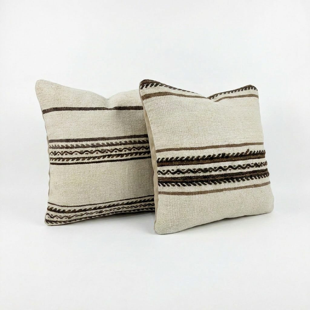 Türk Kilim Kırlent Kılıfı 2'li Set 48 x 49 cm