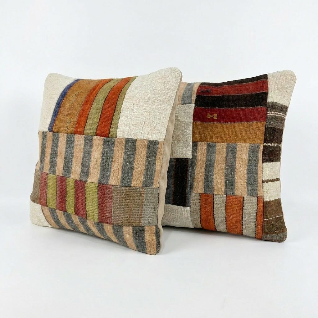 Türk Kilim Kırlent Kılıfı 2'li Set 49 x 50 cm