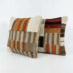Türk Kilim Kırlent Kılıfı 2'li Set 49 x 50 cm