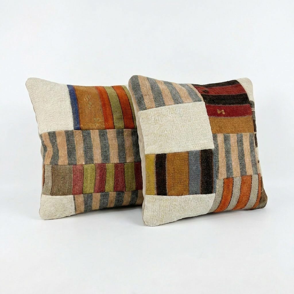 Türk Kilim Kırlent Kılıfı 2'li Set 49 x 50 cm