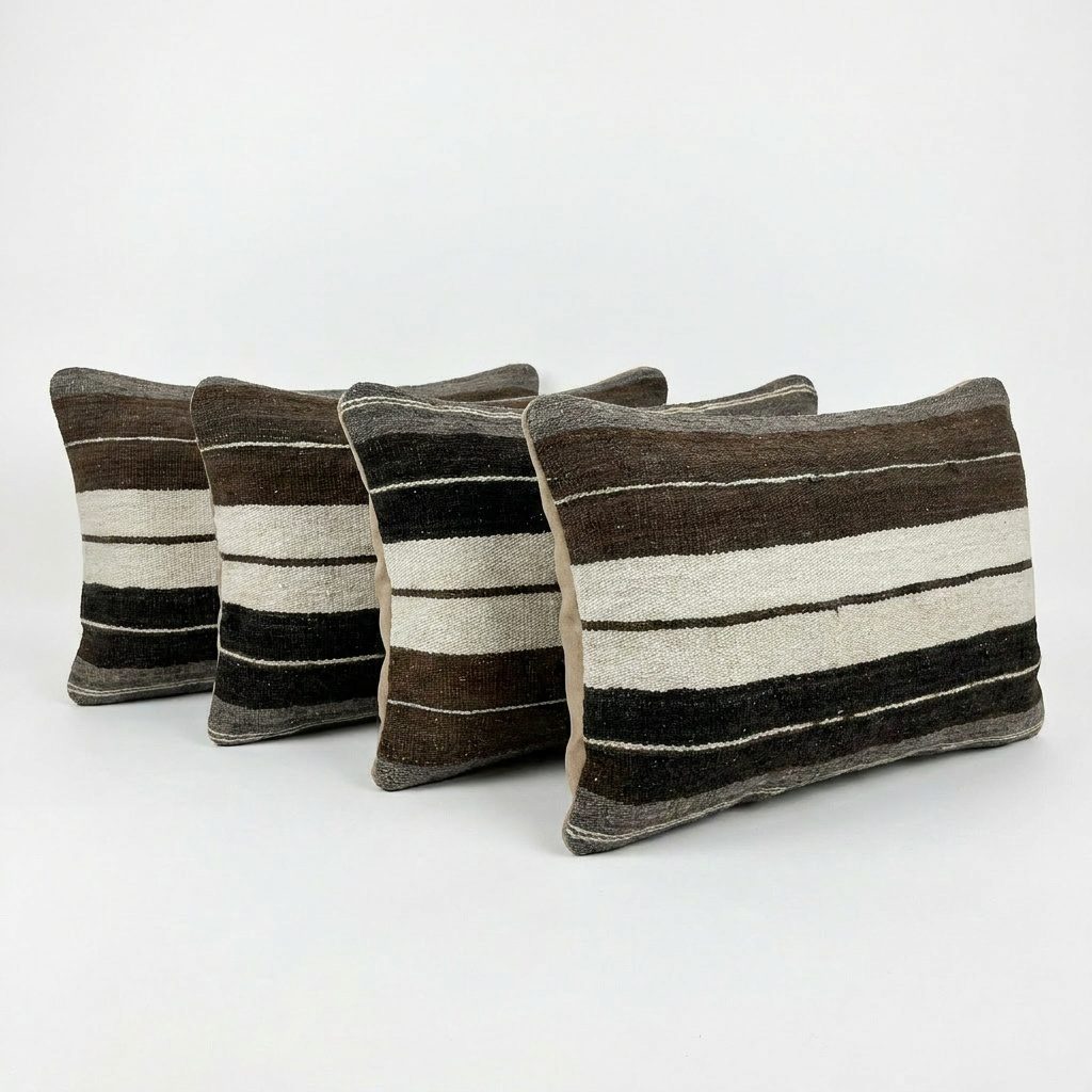 Türk Kilim Kırlent Kılıfı 4'li Set 40 x 60 cm