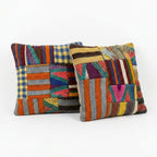 Türk Kilim Kırlent Kılıfı 2'li Set 50 x 50 cm