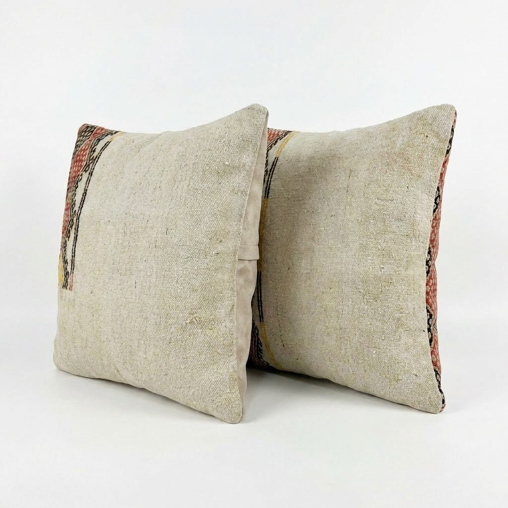 Türk Kilim Kırlent Kılıfı 2'li Set 60 x 60 cm