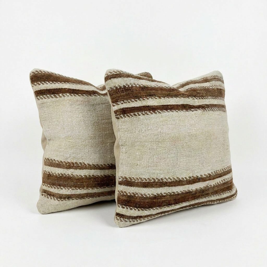 Türk Kilim Kırlent Kılıfı 2'li Set 50 x 50 cm