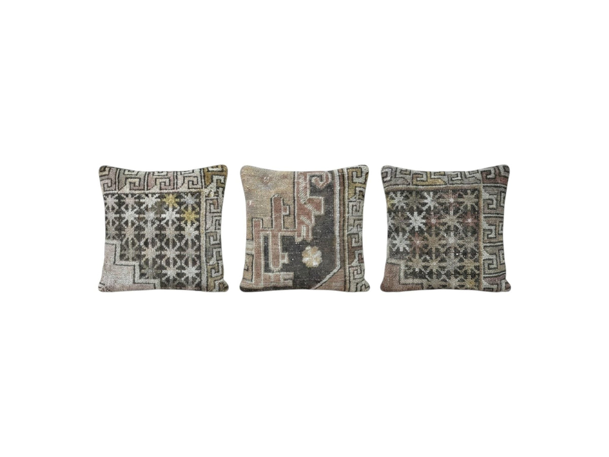 Türk Halı Kırlent Kılıfı 3'li Set 50 x 50 cm