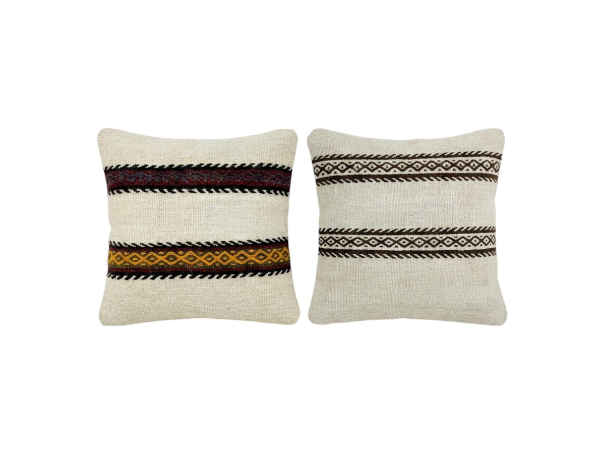 Türk Kilim Kırlent Kılıfı 2'li Set 40 x 40 cm