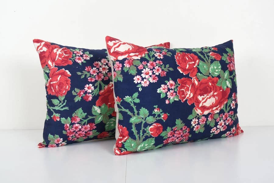 Özbek Baskılı Kırlent Kılıfı 2'li Set 40 x 55 cm