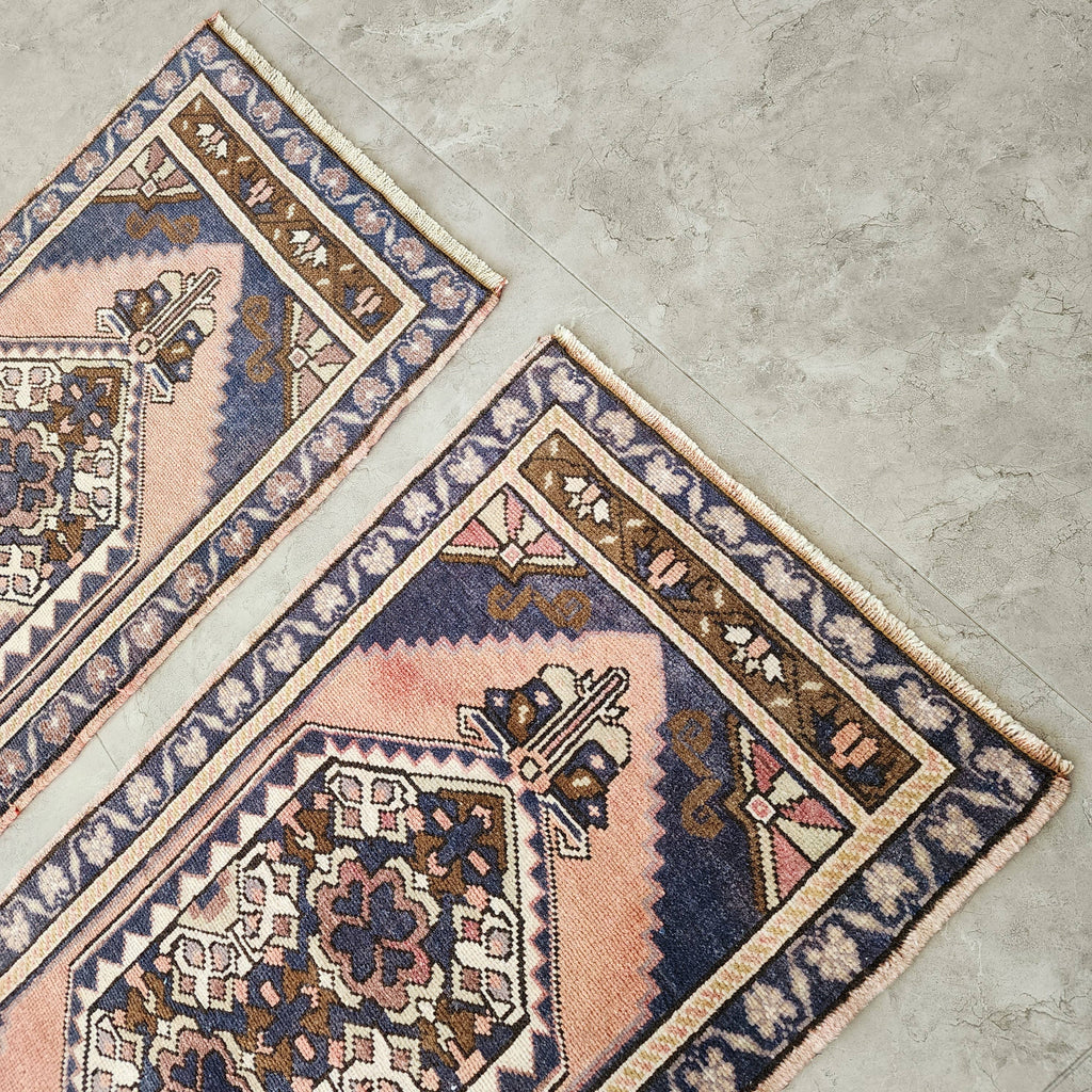 Vintage Türk Yastık Halı 2'li Set 58 x 108 cm