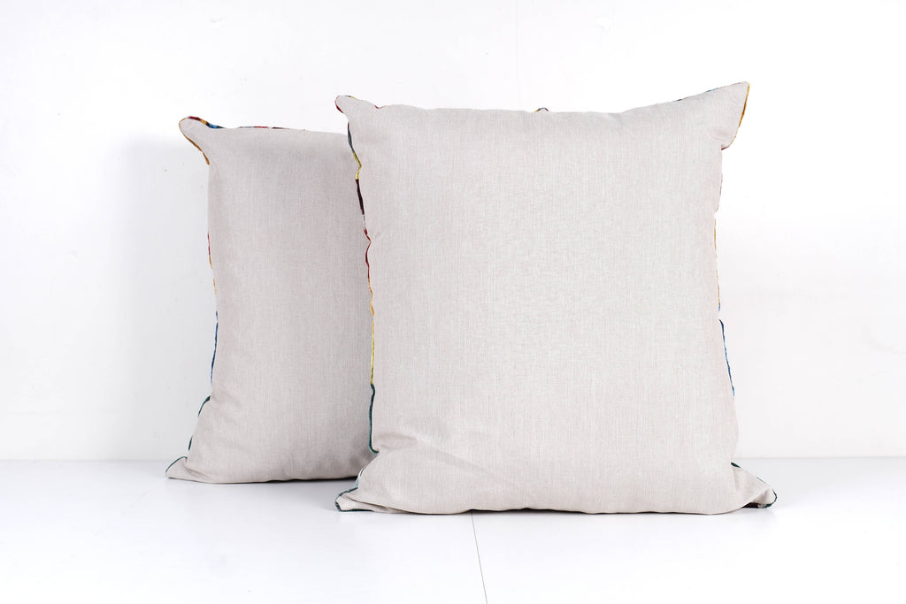 İpek Ikat Kadife Kırlent Kılıfı 2'li Set 56 x 63 cm