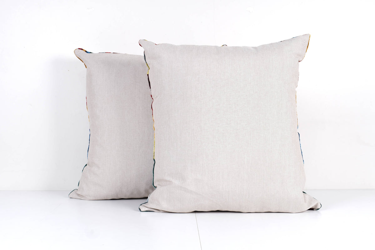 İpek Ikat Kadife Kırlent Kılıfı 2'li Set 56 x 63 cm