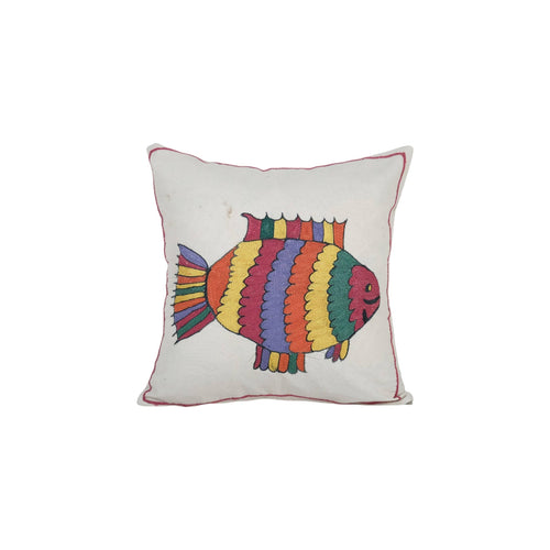 Balık Desenli Suzani Kırlent Kılıfı 46 x 47 cm